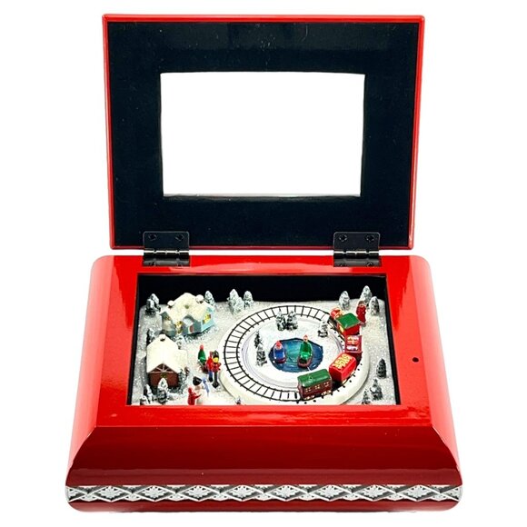 Christmas Music Box Rotating Train Red Roman 130223 Works 2016 Multiple Songs - Picture 2 of 13